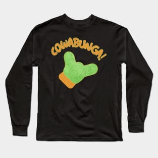 Cowabunga Orange Long Sleeve T-Shirt